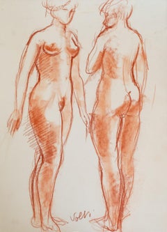 Red Chalk Figure Study by Antoniucci Volti