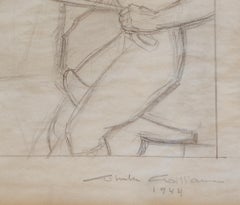 Art Deco Polo Players Study by Wheeler Williams