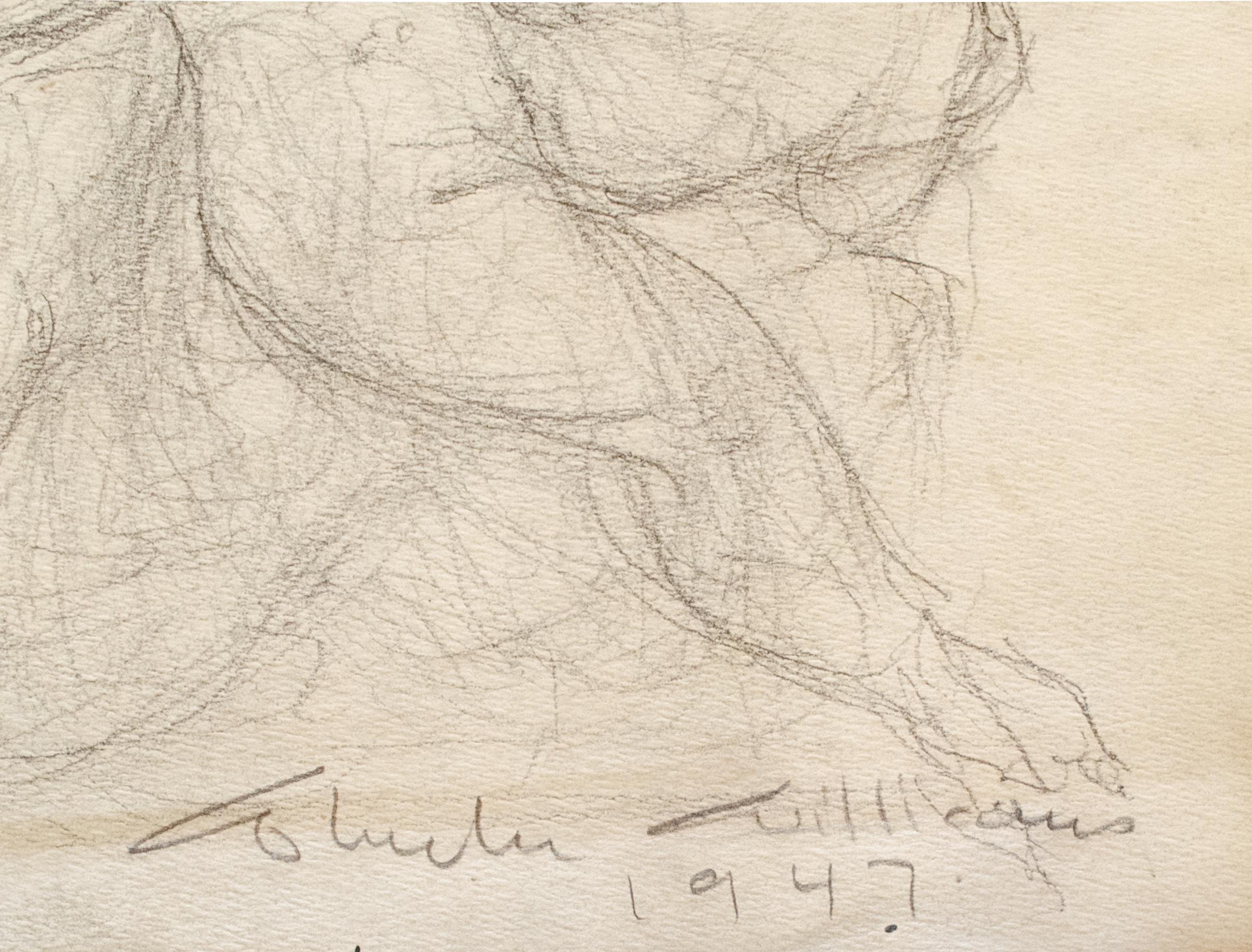 Las Gracias Dibujo preparatorio de Wheeler Williams, firmado en venta 1