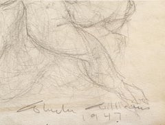 Thee Graces Preparatory Drawing by Wheeler Williams, Signed