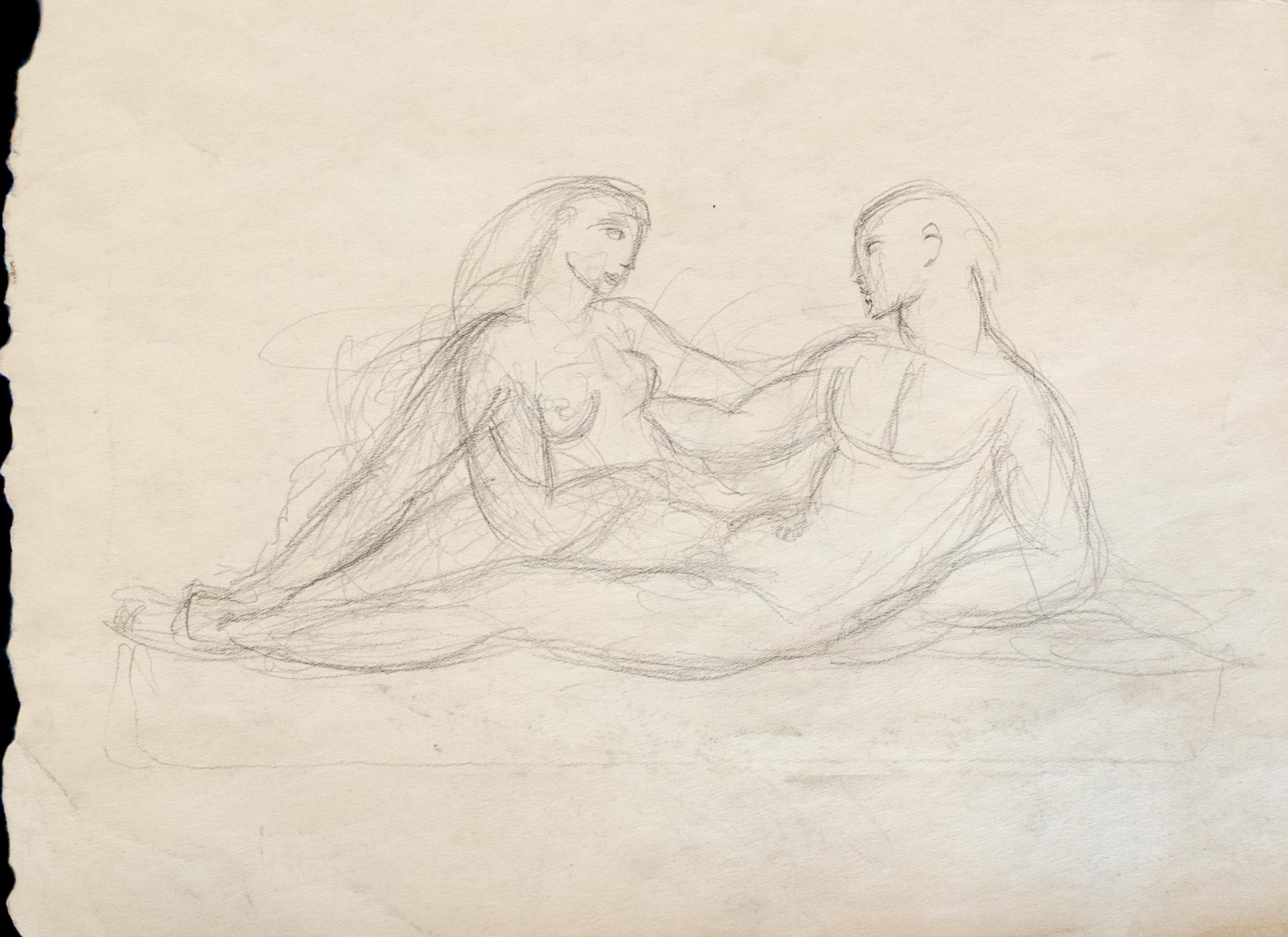 Dibujo Art Decó de doble cara de Wheeler Williams, firmado en venta 2