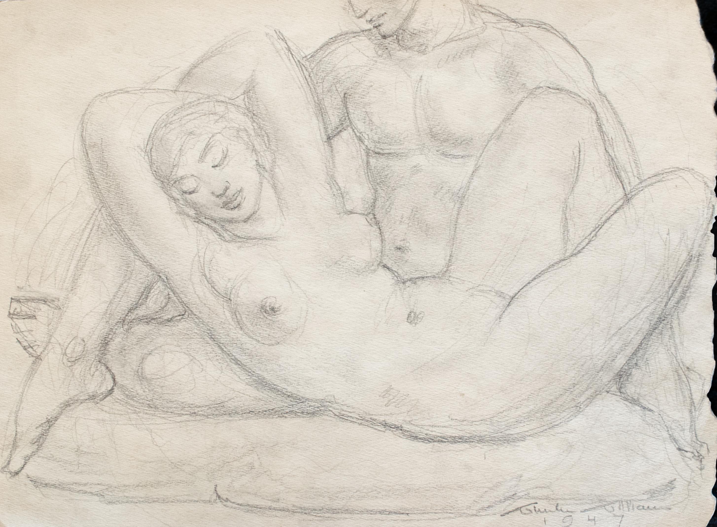 Wheeler Williams (American, 1897-1972)
Untitled (Study of Three Graces), 1947
Pencil on paper
9 1/4 x 12 1/4 in. 
Signed lower right: Wheeler Williams, 1947

A native of Chicago, Wheeler Williams is known for his allegorical, narrative work