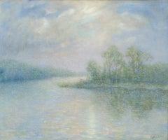 Precioso paisaje impresionista al pastel de Francesco Spicuzza