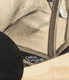 Acquerello in stile rockwelliano dell'illustratrice della Seconda Guerra Mondiale Carol Johnson