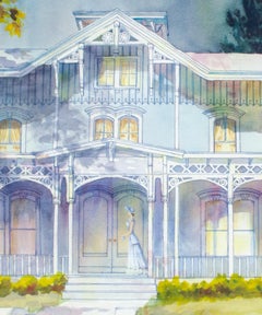Charming Watercolor of a Southern Home