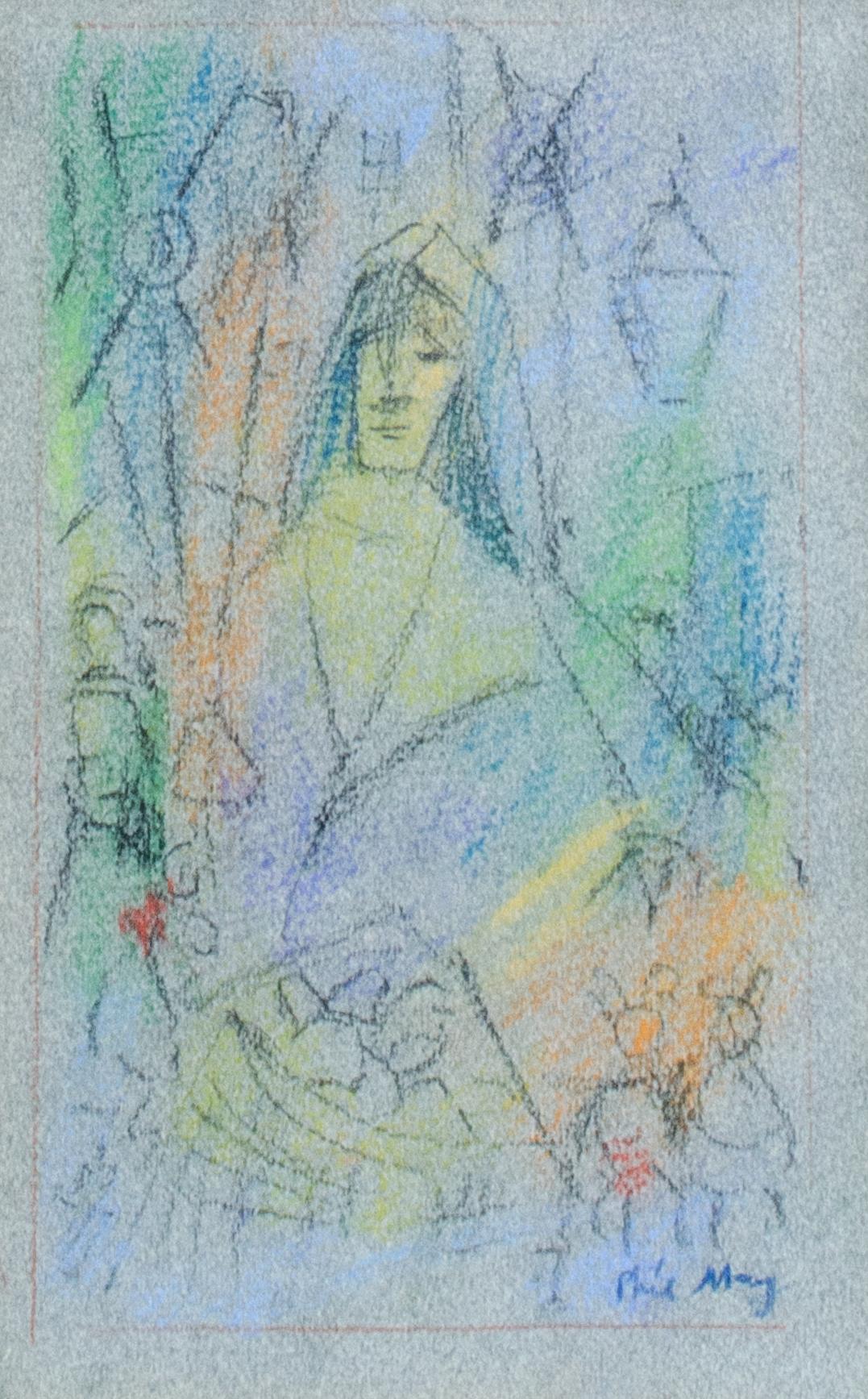 Drawing moderniste Pastel de  L'illustrateur Phil May en vente 1