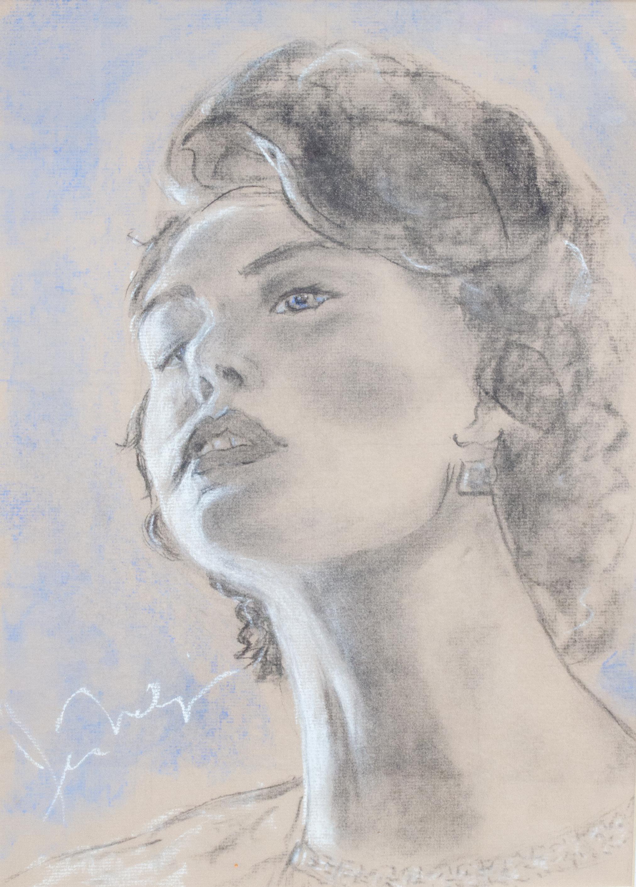 Porträt einer Frau aus den 1920er Jahren des amerikanischen Mystery- Künstlers – Art von Unknown