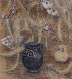 Bezauberndes Pastell von Motten und Töpfen von Mystery Artist