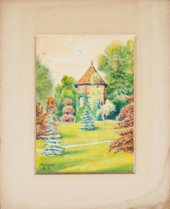 Flower Island of Mainau Watercolor, 19th Century
