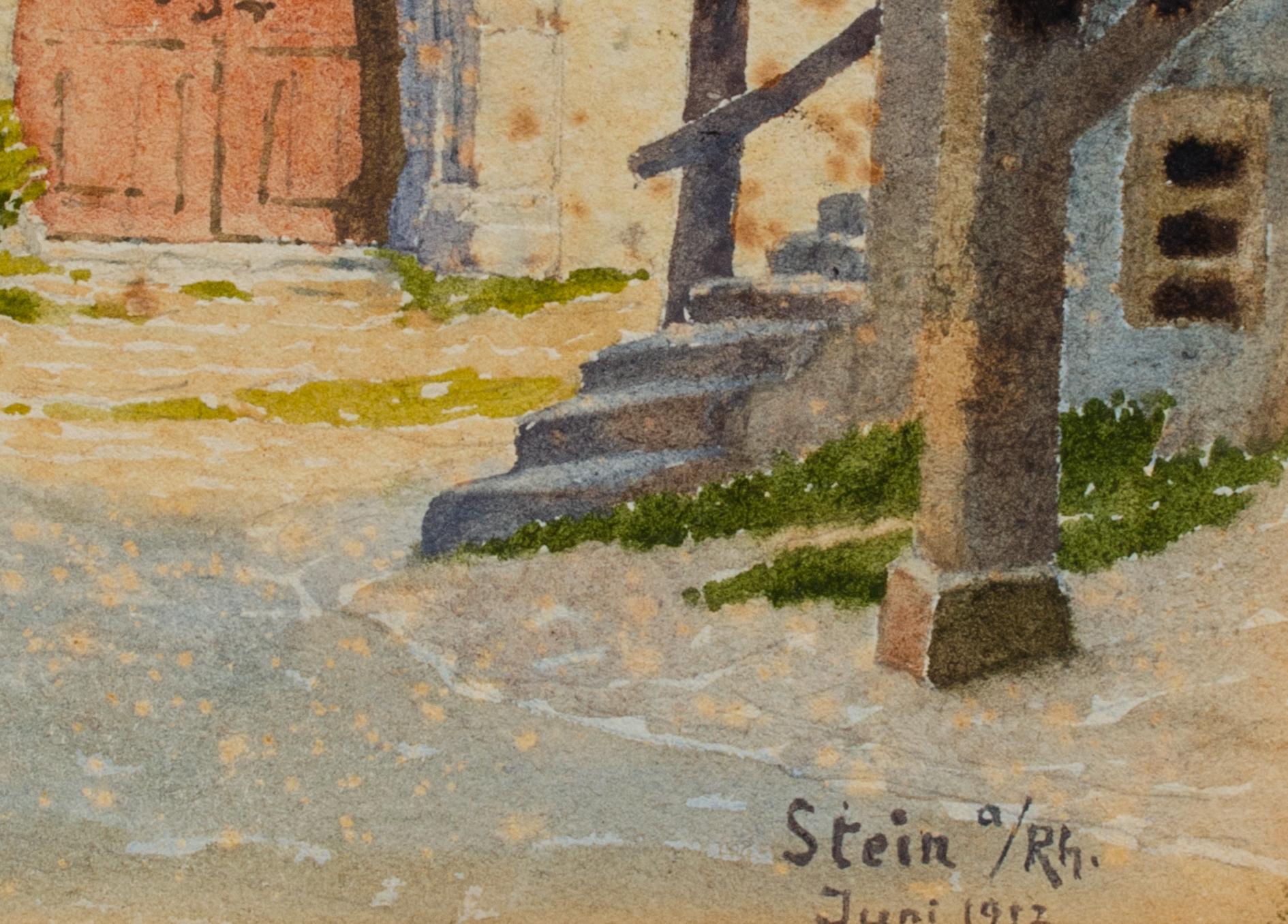 Stein am Rhine, 1912 German Watercolor For Sale 1