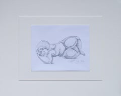 Reclining Nude Graphite Drawing Signed SACHA