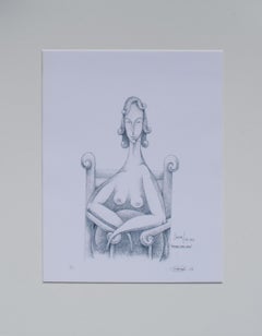 Mujer desnuda surrealista, Firmado SACHA