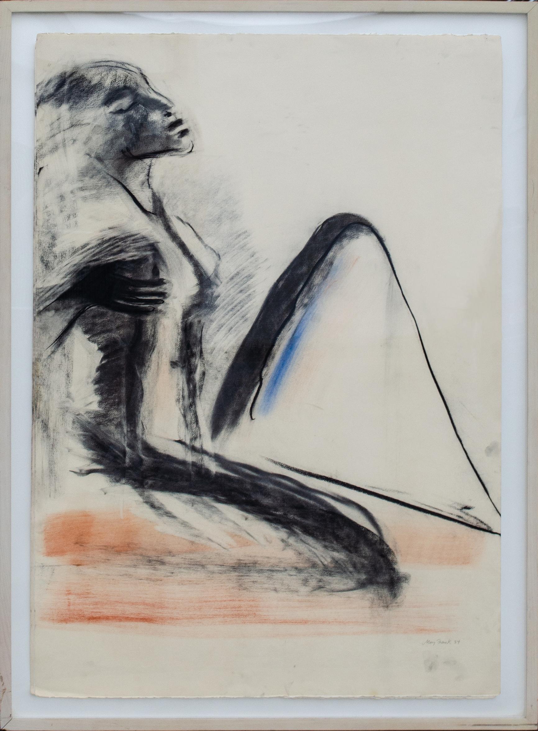 Mary Frank Original Charcoal and Pastel 1984 Figure Drawing For Sale 1