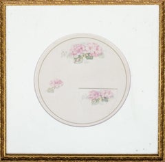 c. 1920 Otto Münch Watercolor Flower Study
