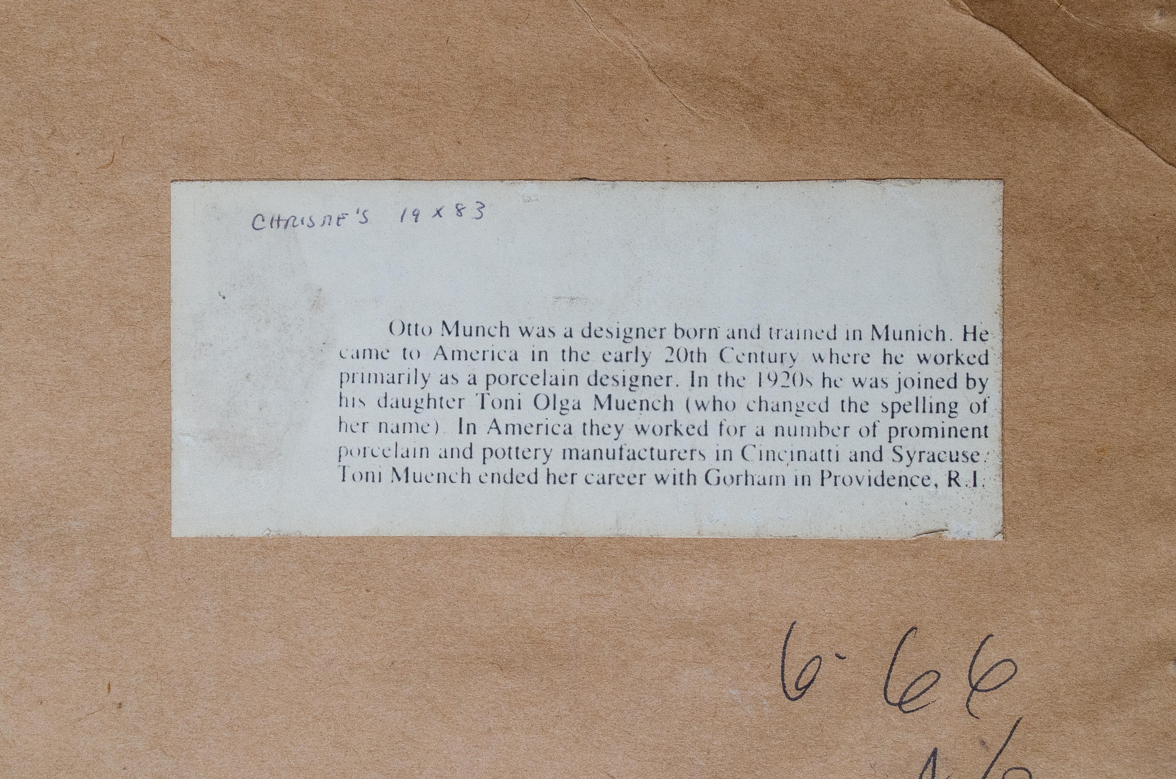 c. 1920 Otto Münch Studio di fiori ad acquerello - Art Art Nouveau di Otto Munch