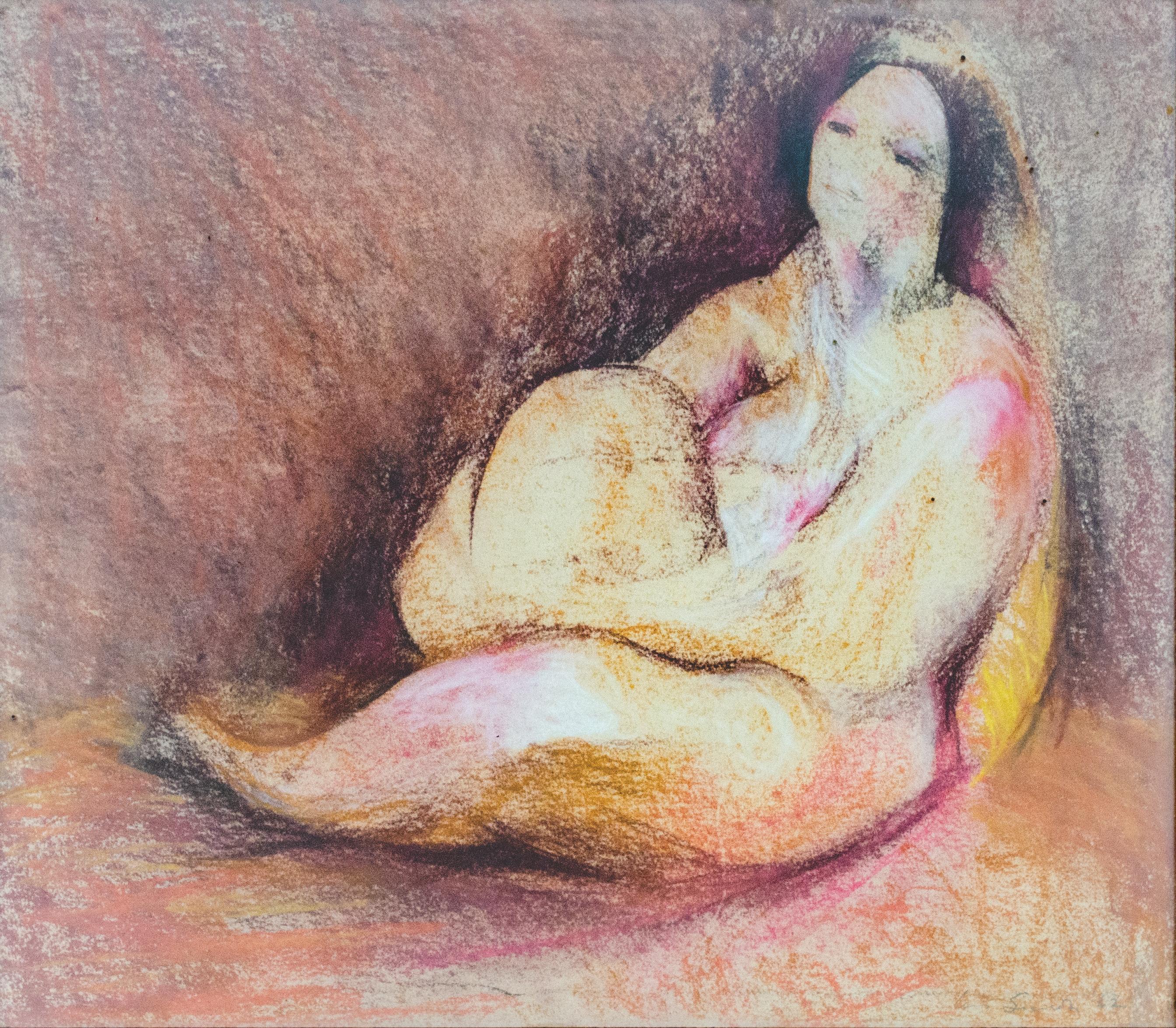 1962 Rubenesque Nude Pastel, titled 