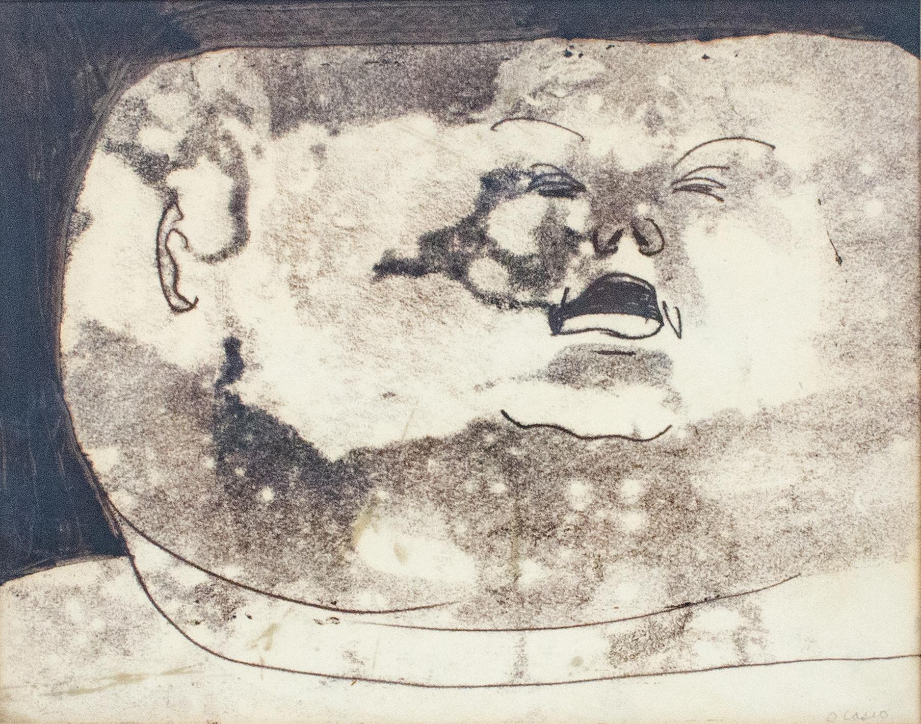 Der Mann im Mond Zeichnung von O. Casio – Art von Unknown
