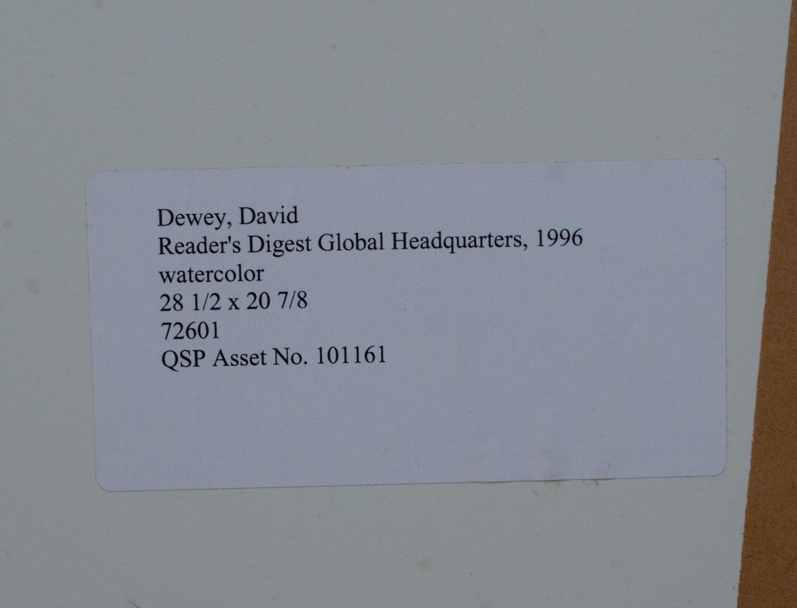 David Dewey Watercolor of Reader's Digest Headquarters For Sale 3