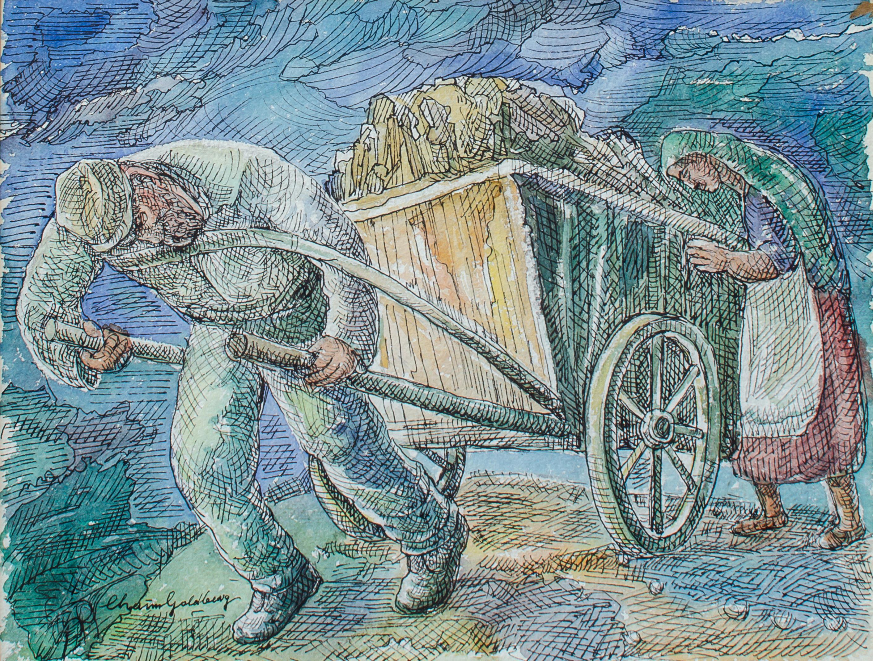 Illustration der jüdischen Arbeiter von Chaim Goldberg