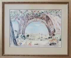 André Hambourg Eiffel Tower Watercolor