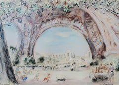 André Hambourg Eiffel Tower Watercolor