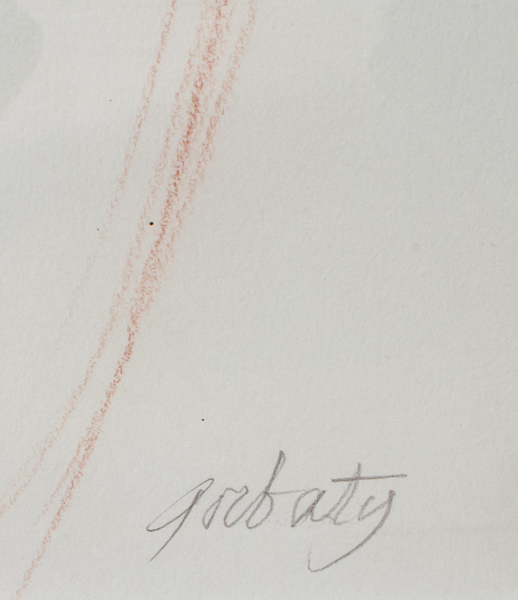 Norman Gorbaty Kubistische Frau Pastell Zeichnung im Angebot 2