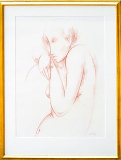 Norman Gorbaty Cubista Mujer Dibujo al pastel