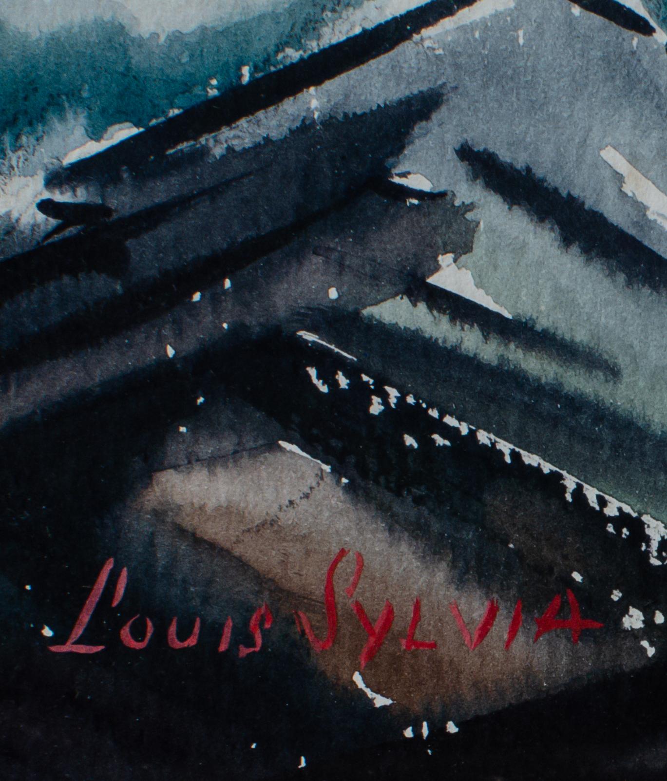 Louis Sylvia Meereslandschaft Aquarell-Aquarell im Angebot 2