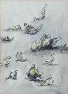 Former Vincent Price Collection, Dove Drawing by Vincent Capraro