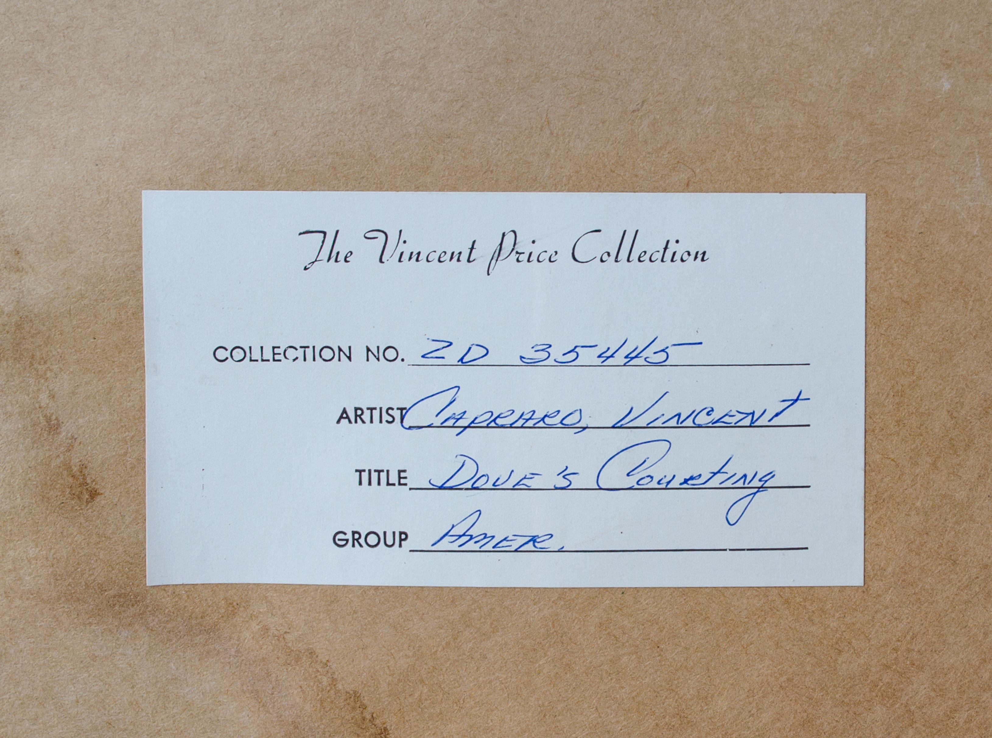 Former Vincent Price Collection, Dove Drawing by Vincent Capraro For Sale 5