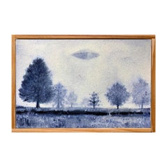 Encounter: UFO Series No. 7 - monochrome watercolor on paper