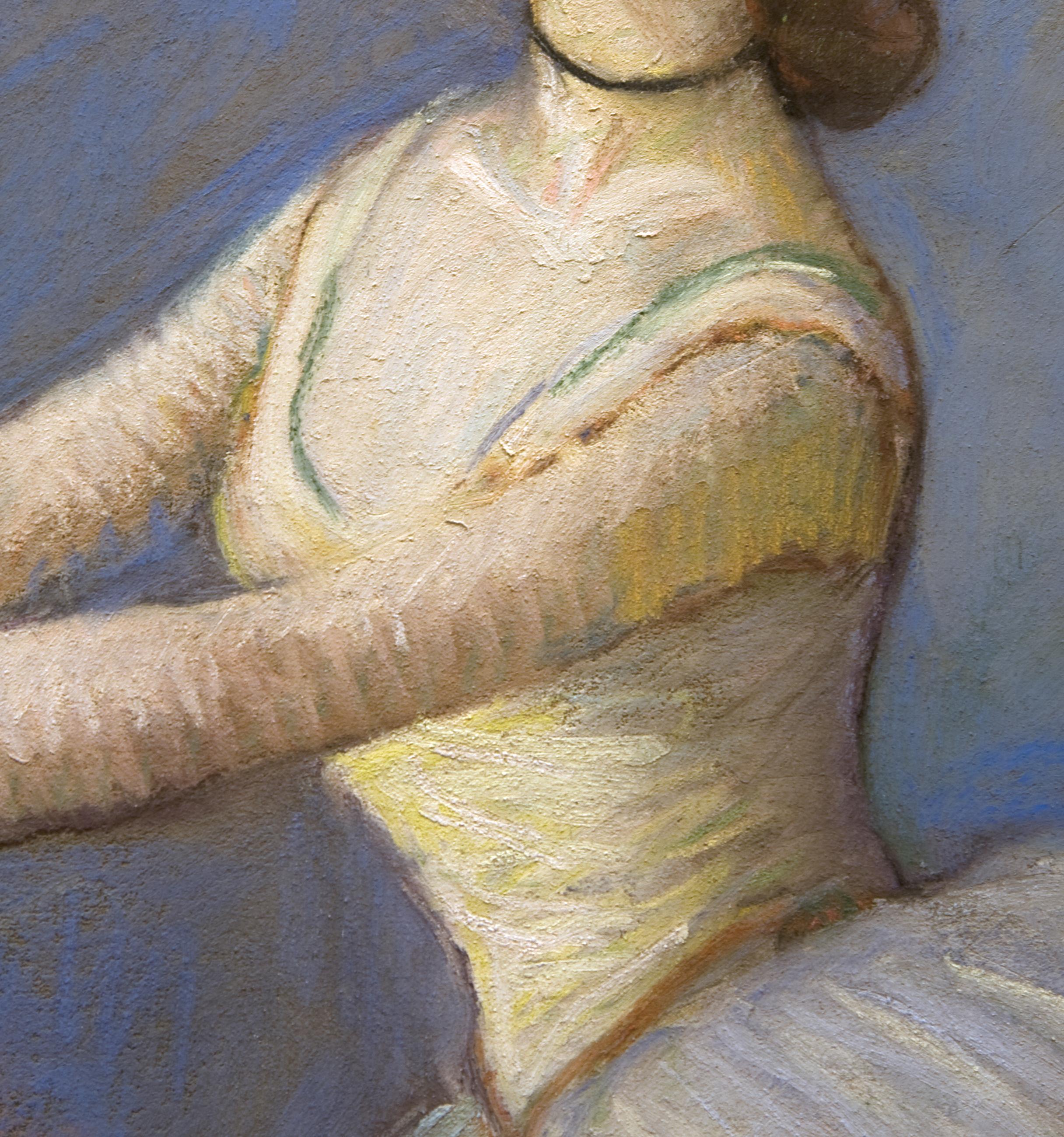 Bailarina de blanco - Art realista estadounidense de Louis Kronberg