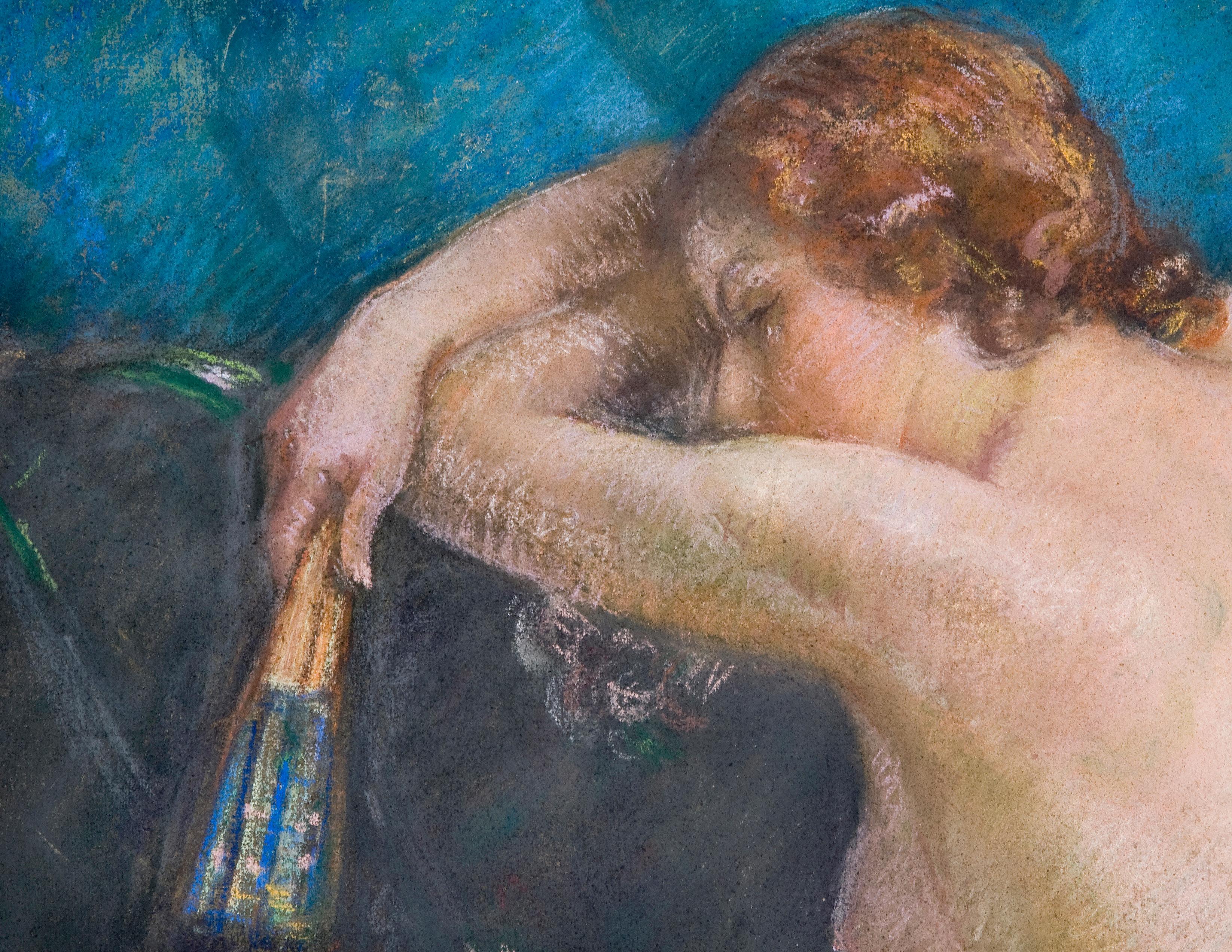 Nudo con ventaglio - Art di Louis Kronberg