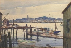 Gordon Grant Gloucester Maritime Aquarell, Cape Ann, Signiert