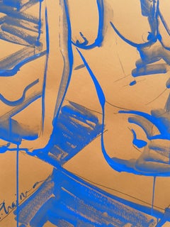 Nude on Chessed Floor - original large art by Paula Craioveanu