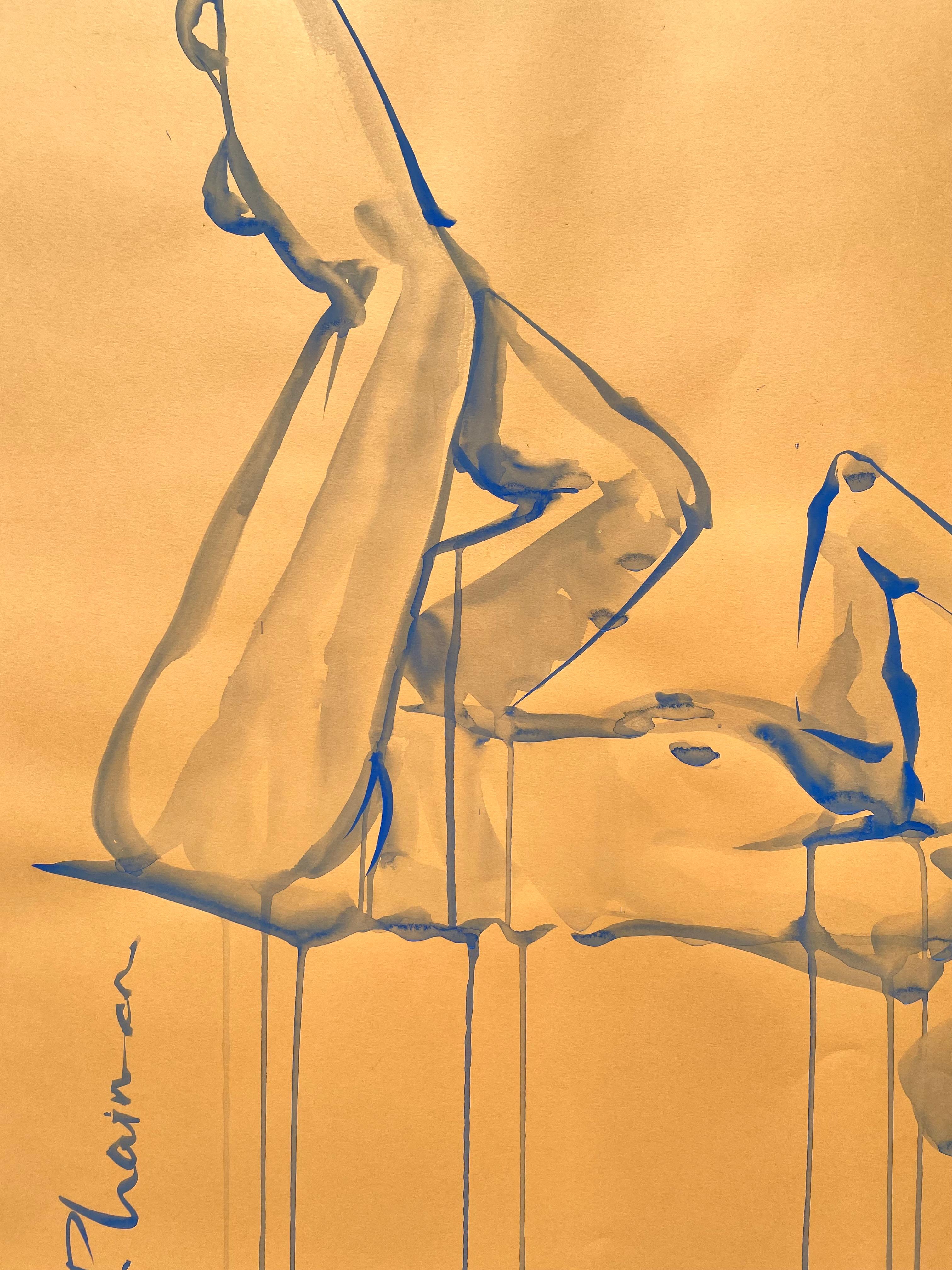 SIESTA - nudo originale ultramarino di grandi dimensioni di Paula Craioveanu ispirato a Matisse in vendita 2