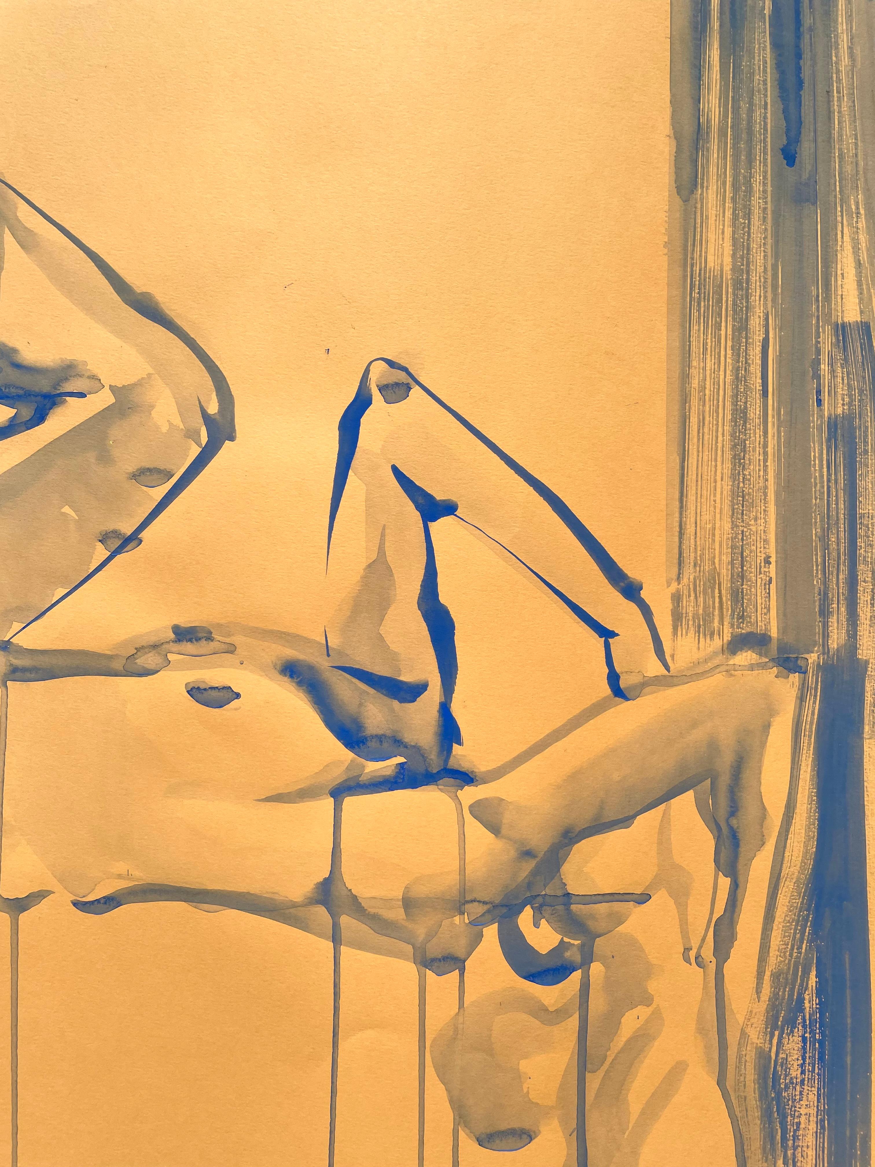 SIESTA - nudo originale ultramarino di grandi dimensioni di Paula Craioveanu ispirato a Matisse in vendita 3