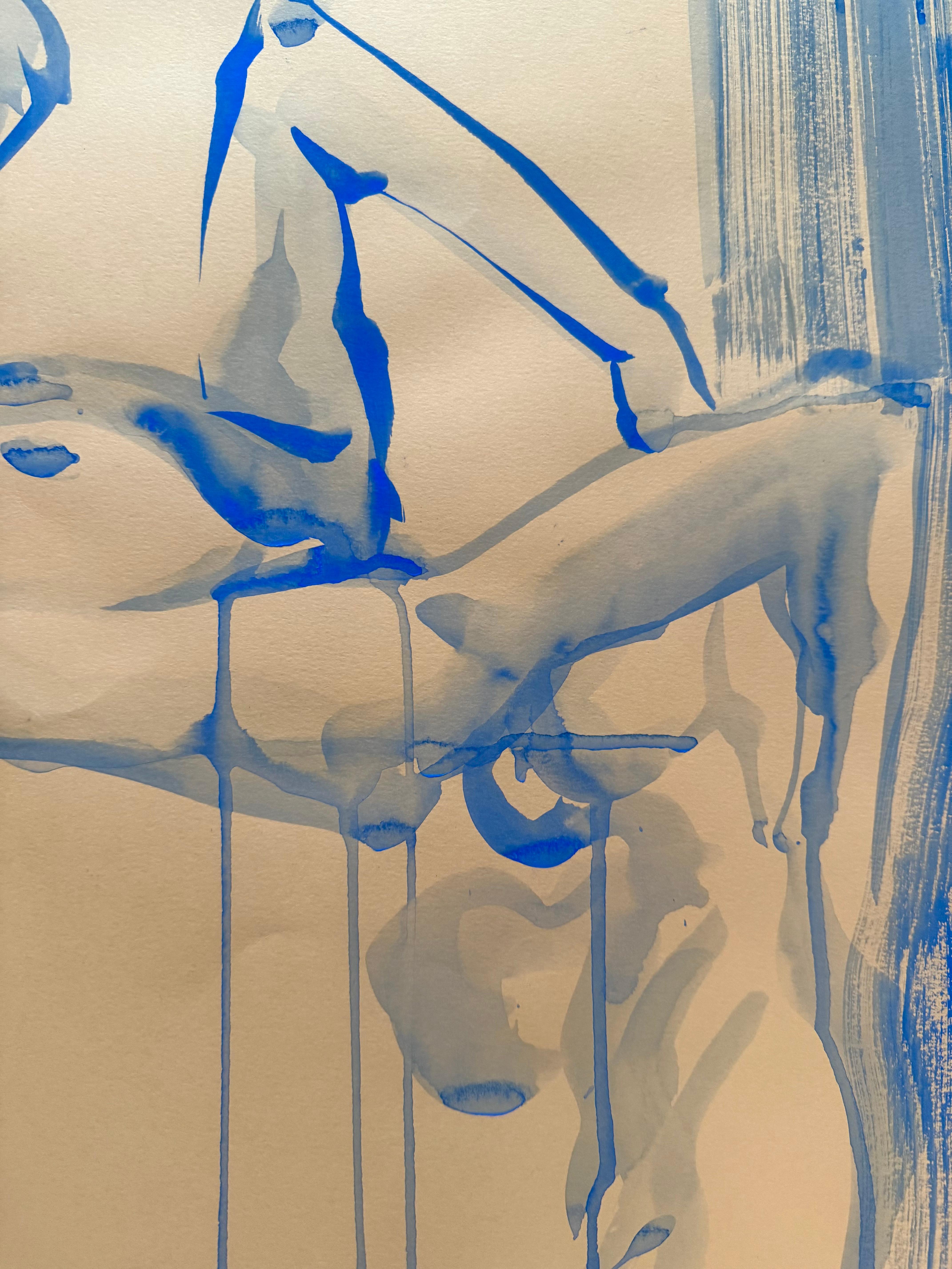 SIESTA - nudo originale ultramarino di grandi dimensioni di Paula Craioveanu ispirato a Matisse in vendita 8