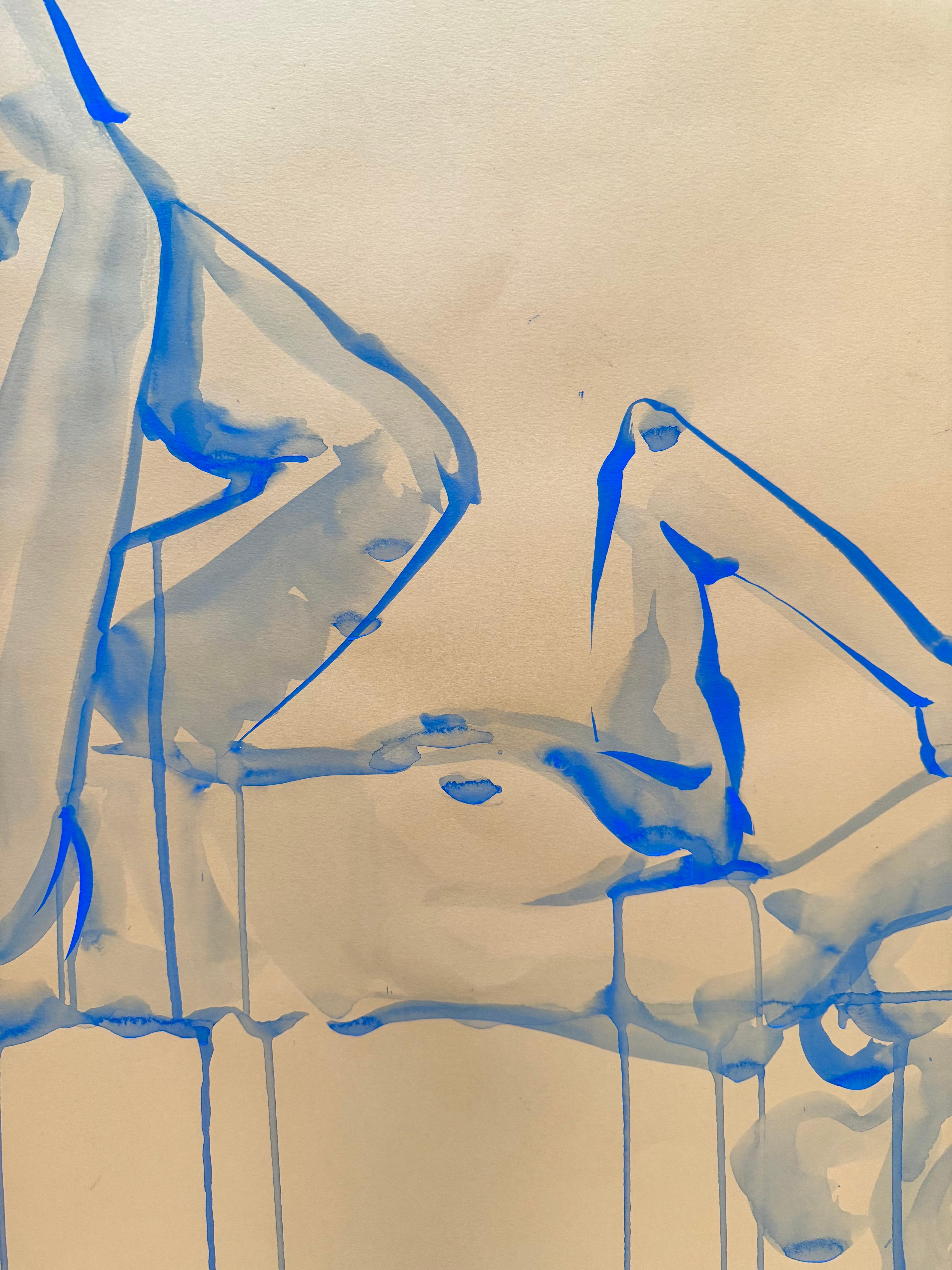 SIESTA - nudo originale ultramarino di grandi dimensioni di Paula Craioveanu ispirato a Matisse in vendita 7