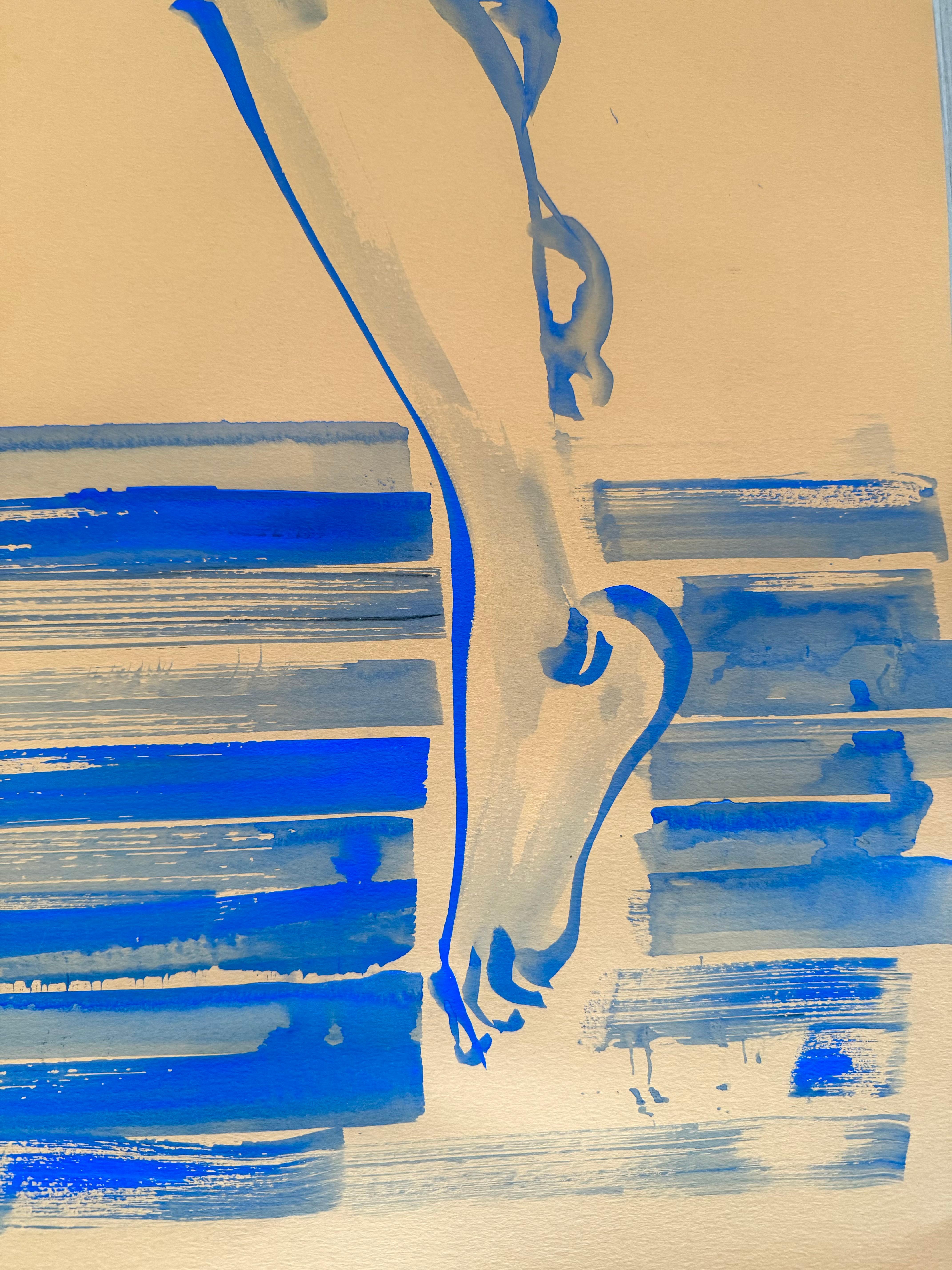 SIESTA - nudo originale ultramarino di grandi dimensioni di Paula Craioveanu ispirato a Matisse in vendita 5