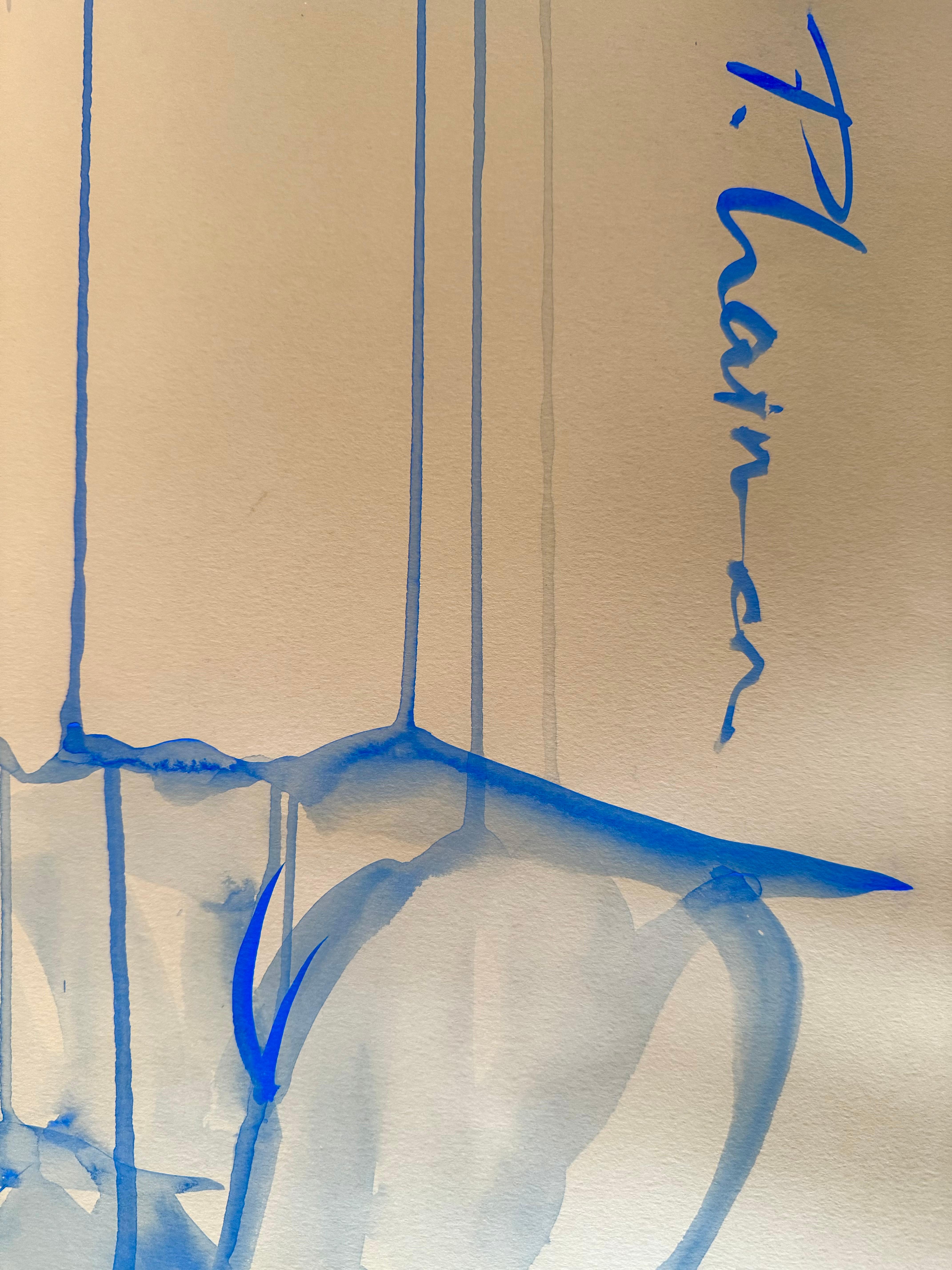 SIESTA - nudo originale ultramarino di grandi dimensioni di Paula Craioveanu ispirato a Matisse in vendita 6