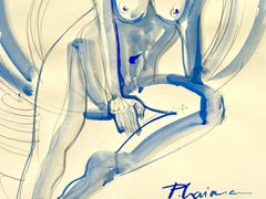 Der Sturzbach  Blauer Akt von Paula Craioveanu, Originalkunst inspiriert von Matisse