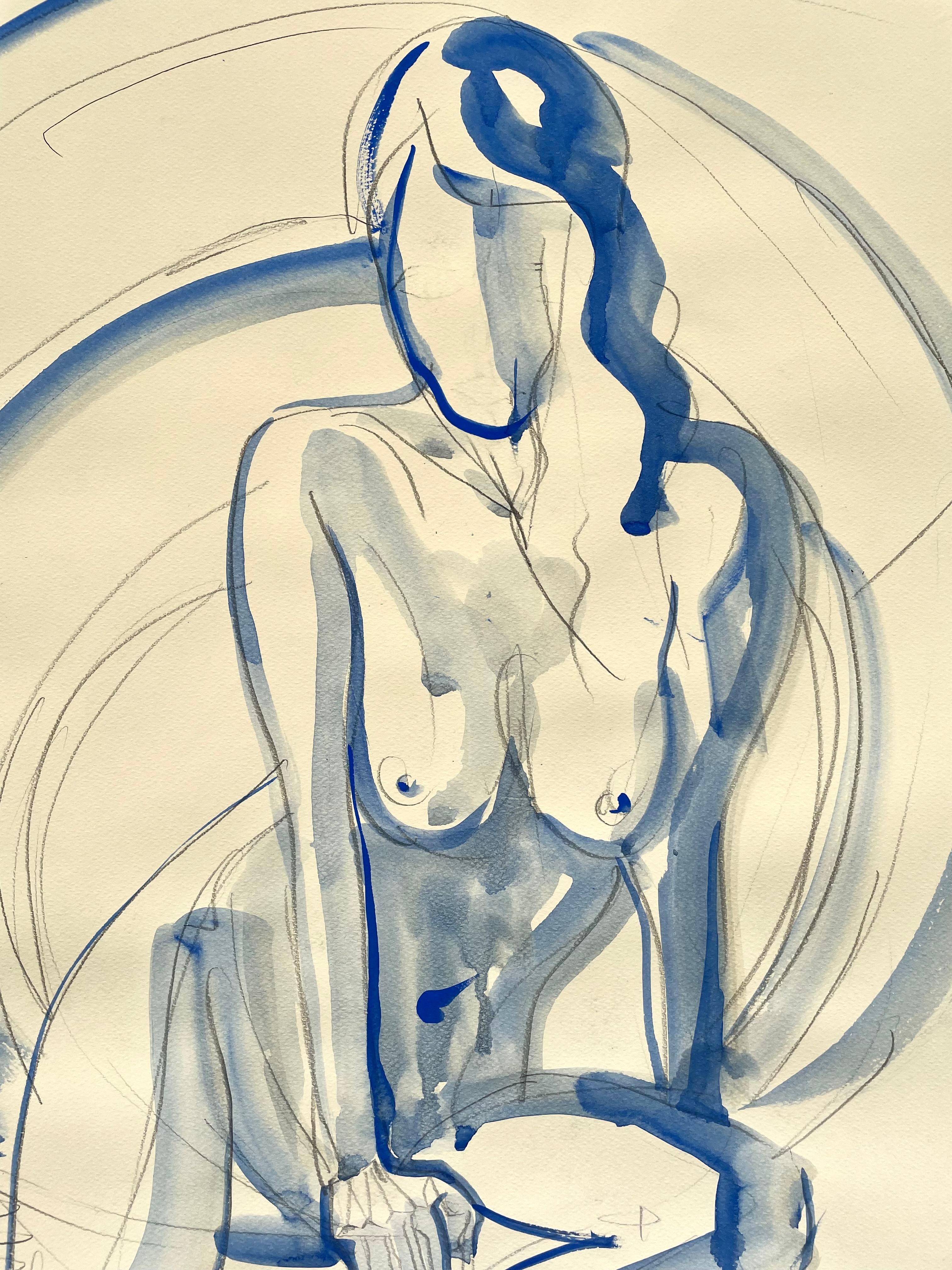 The Torrent
Part of my Blue Nude series, inspired by Matisse. Ultramarine tempera on paper.
Shipped rolled in a tube, directly from the artist's studio. Registered airmail.
19.5x27.5in / 50x70cm

Artist Statement
