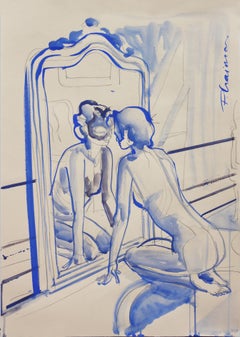 Introspection - female nude - by Paula Craioveanu - original art