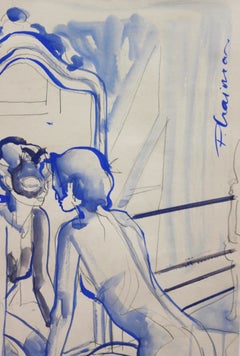 Introspection - female nude - by Paula Craioveanu - original art