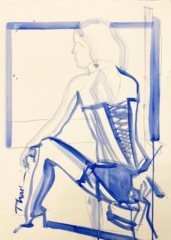 Ballerina - unique female drawing - by Paula Craioveanu - original art