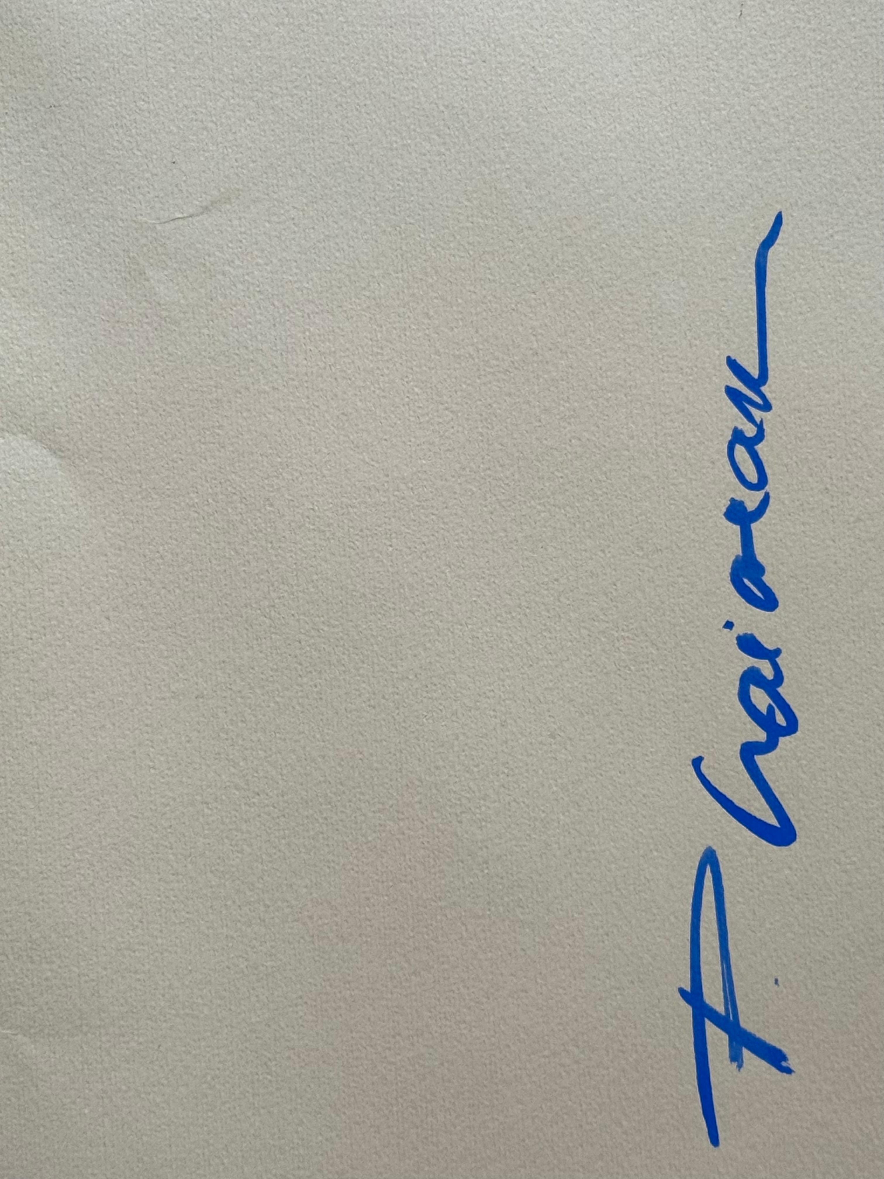 ENTANGLED- grand couple d'amour bleu original de Paula Craioveanu 39x27 pouces en vente 3