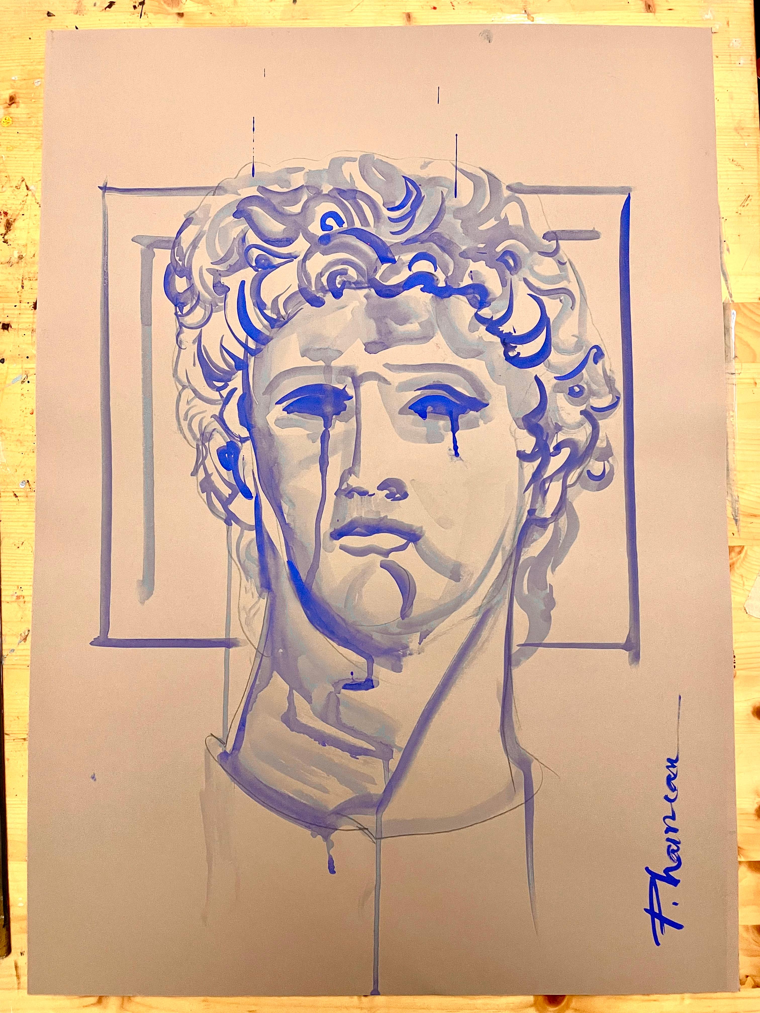 BLUE GOD original art Paula Craioveanu Neo Mythology 2