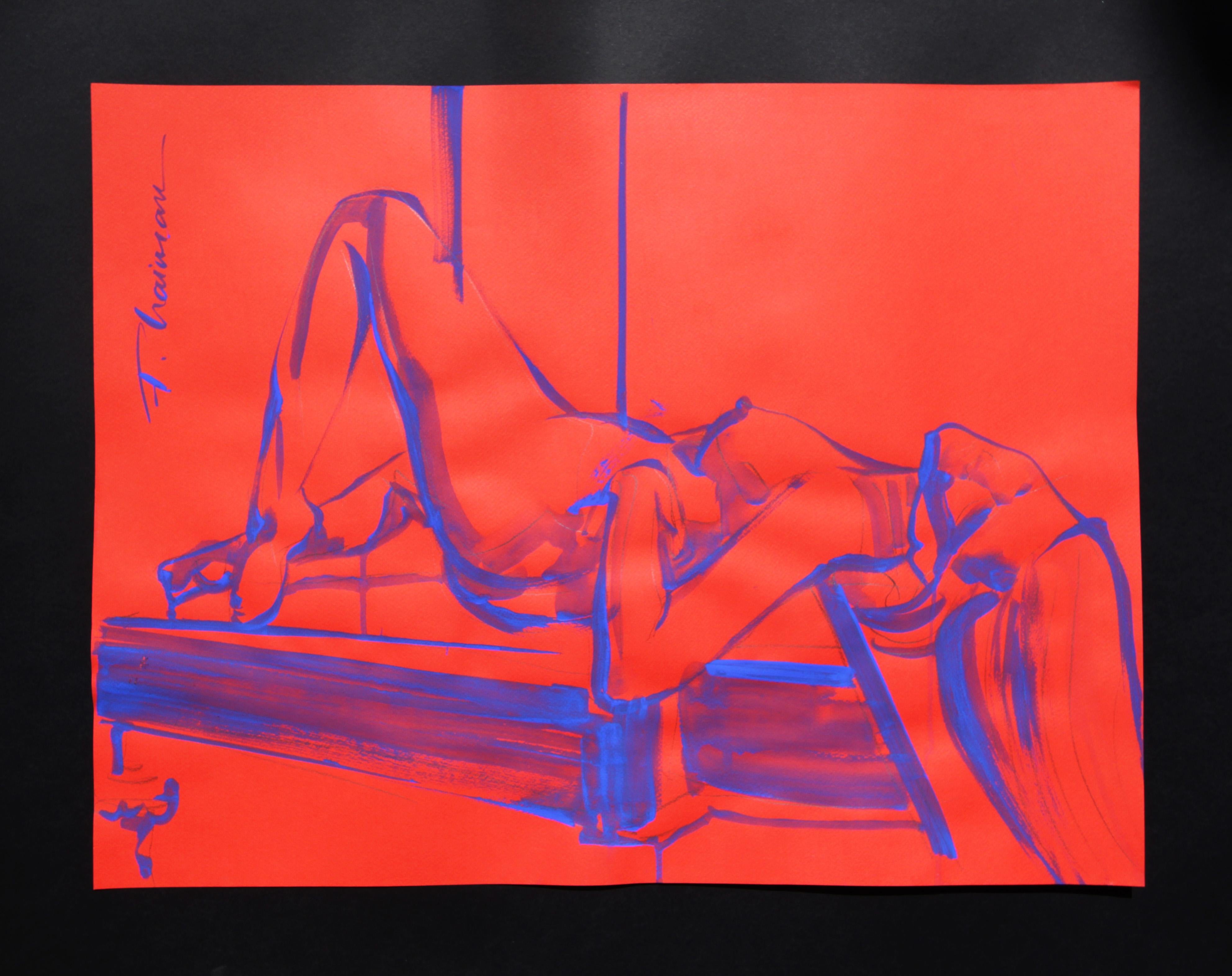 BLESSED nudo originale blu oltremare di Paula Craioveanu ispirato a Matisse in vendita 3