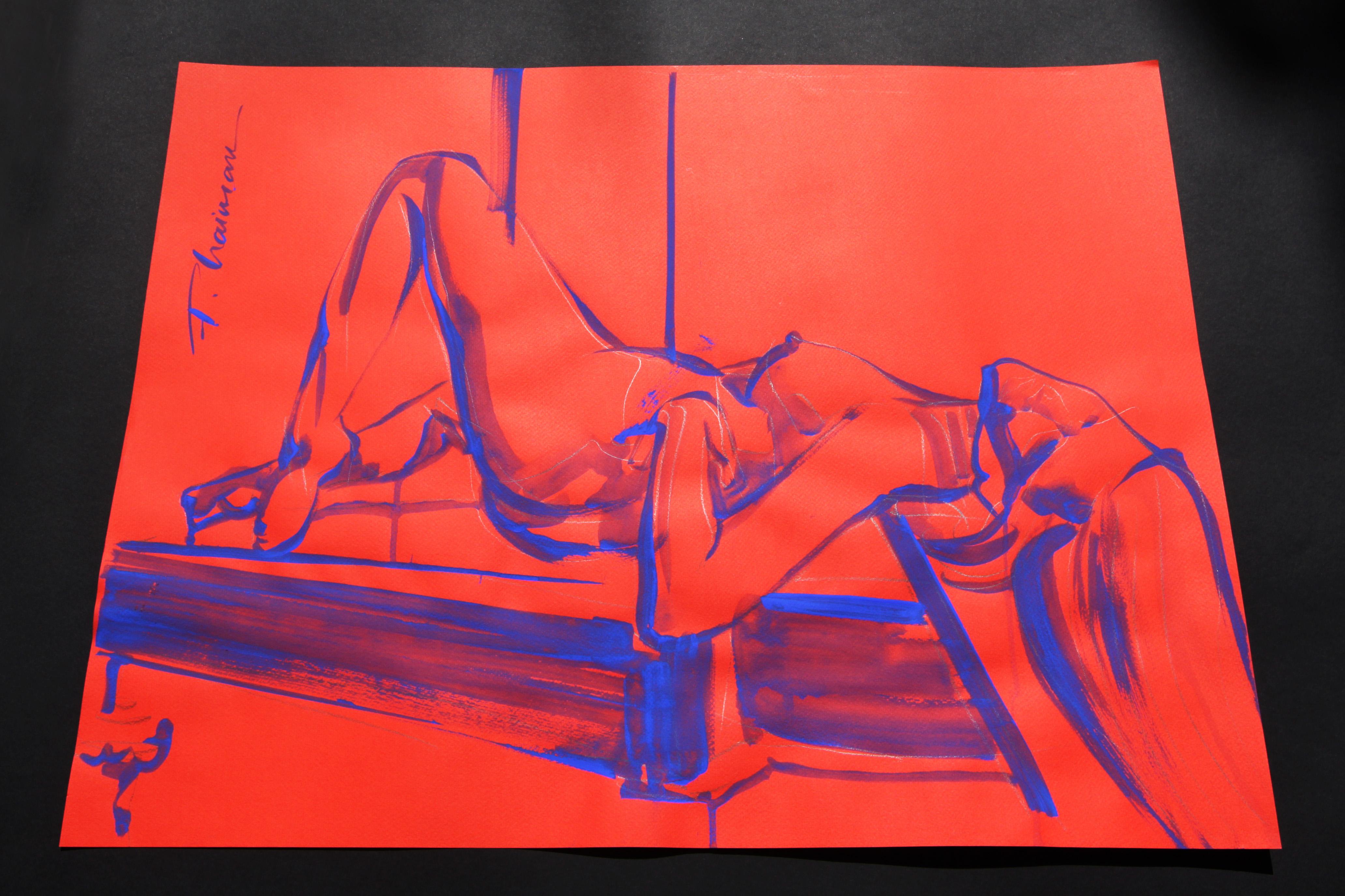 BLESSED nudo originale blu oltremare di Paula Craioveanu ispirato a Matisse in vendita 4